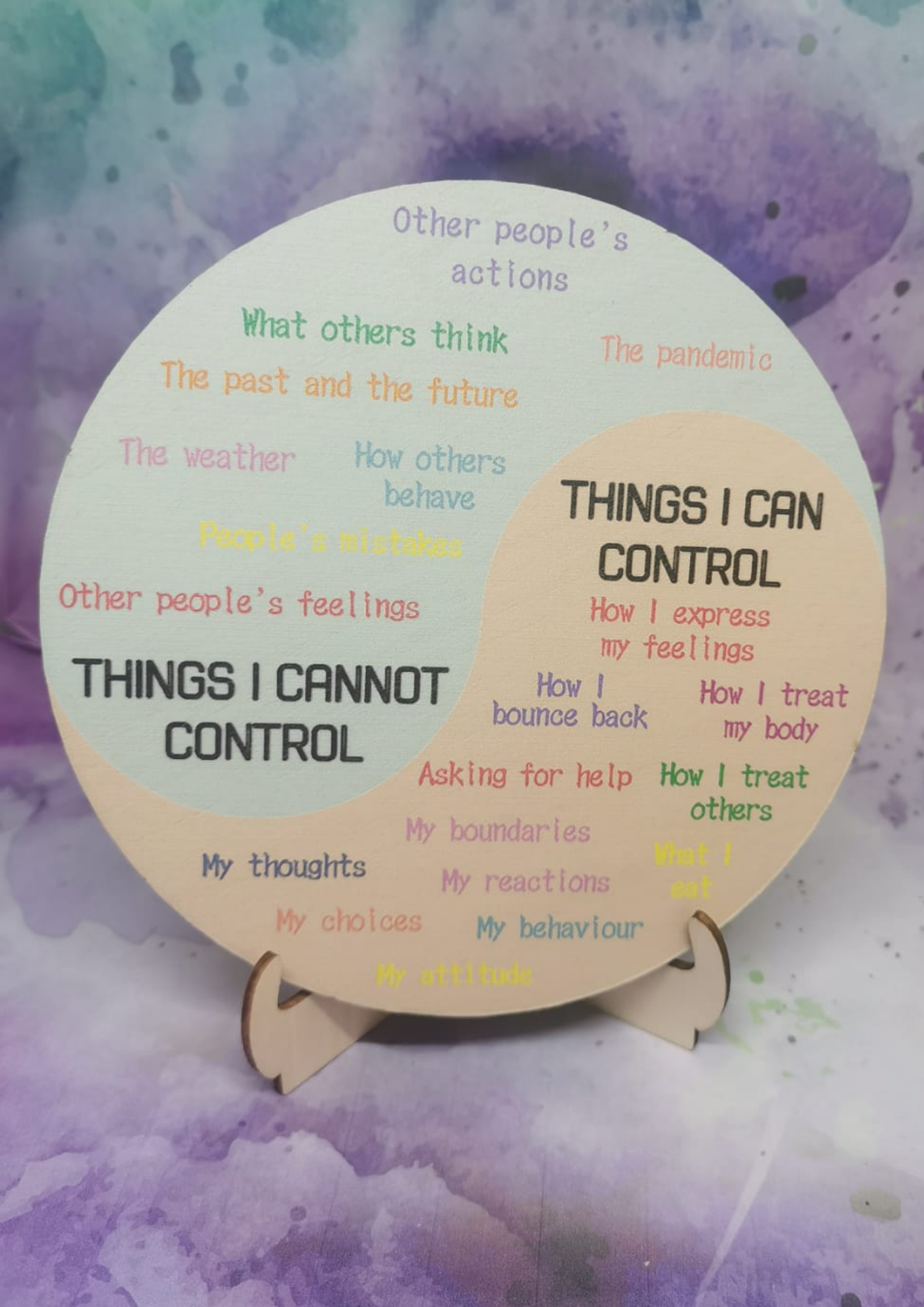 Double sided emotion wheels with stand : 15cm