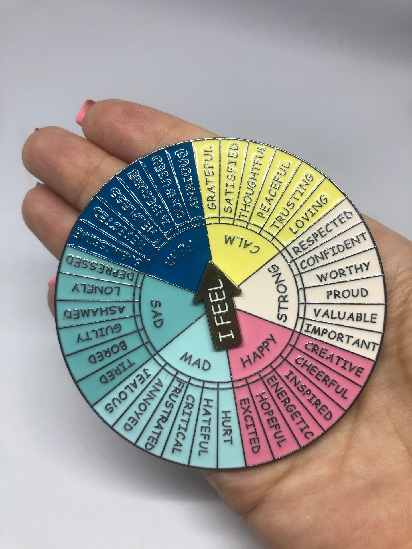 Small metal emotions wheel : 8cm diameter