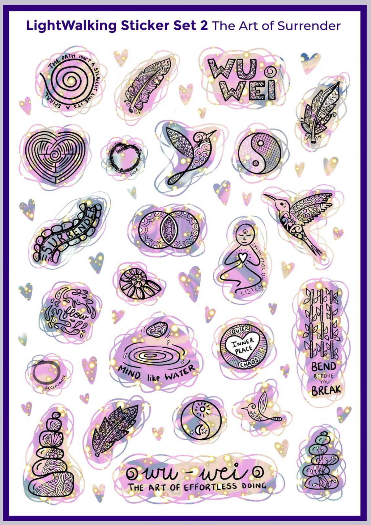 Surrender Meme Sticker The Art of Surrender A4 Sticker Sheet #2 β LightWalker Coaching Store