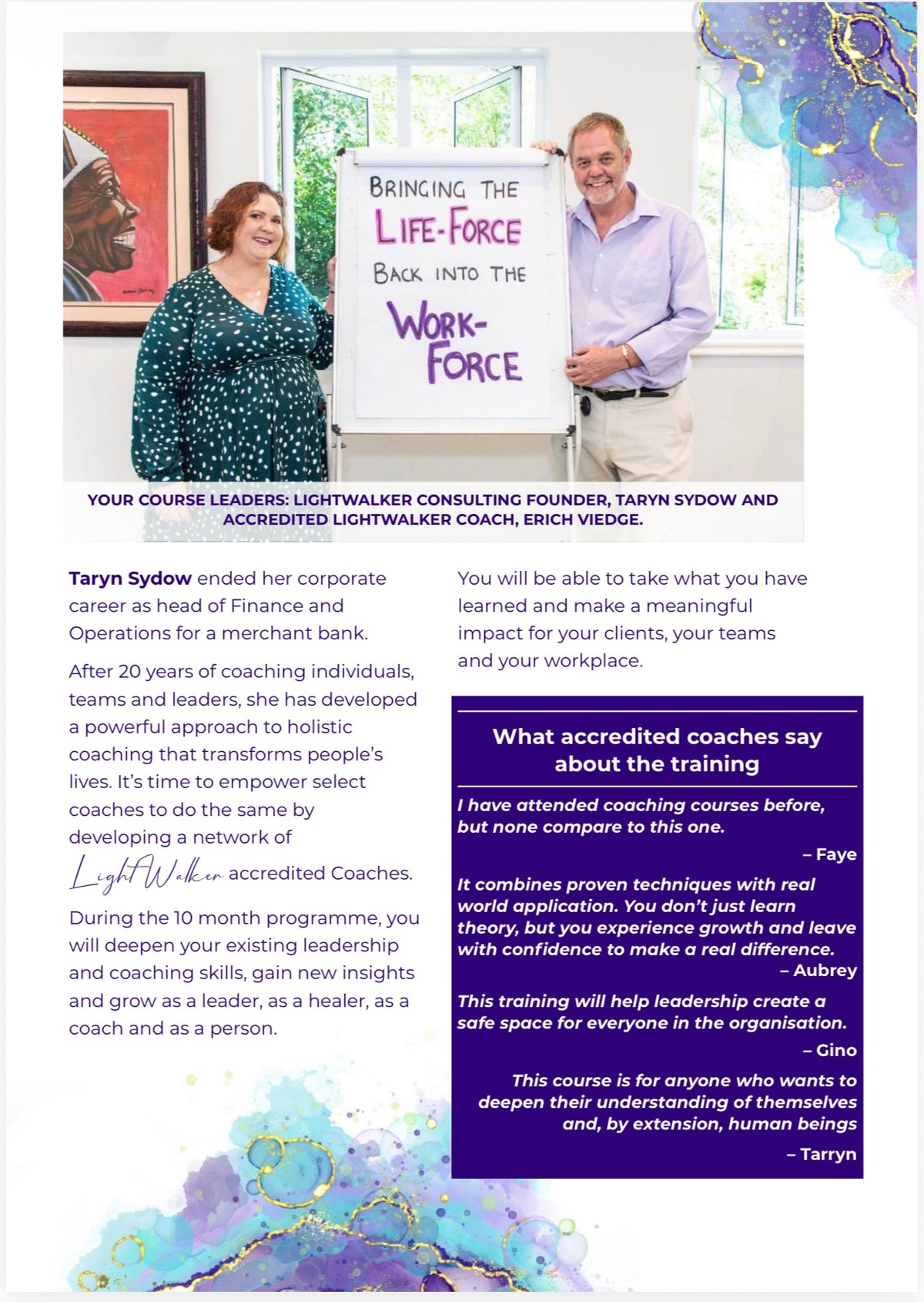 Accredited LightWalker Coaching programme 2027 INFORMATION