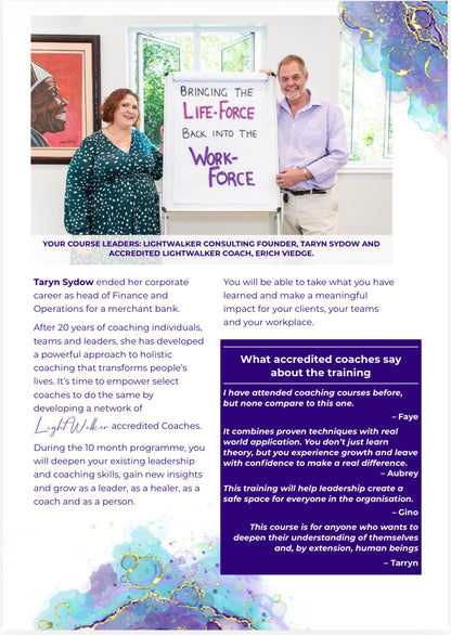 Accredited LightWalker Coaching programme 2027 INFORMATION