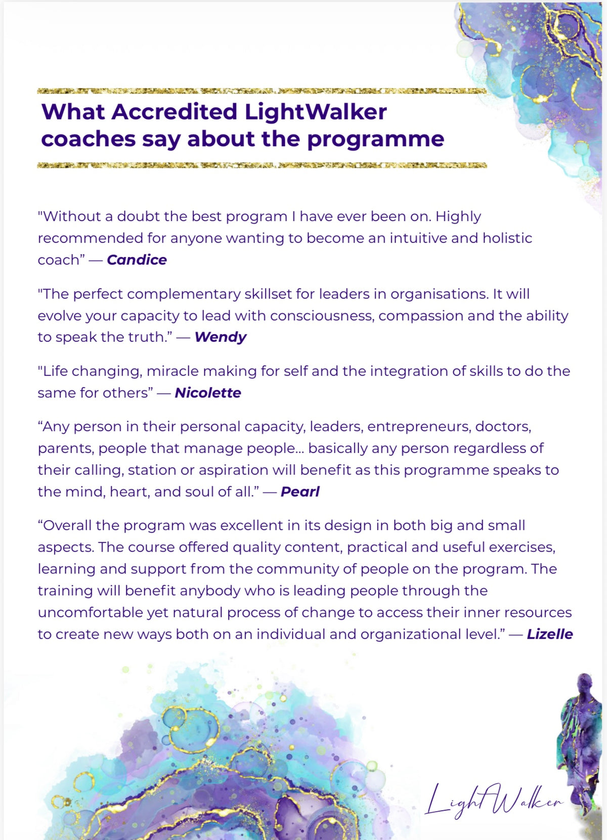 Accredited LightWalker Coaching programme 2027 INFORMATION