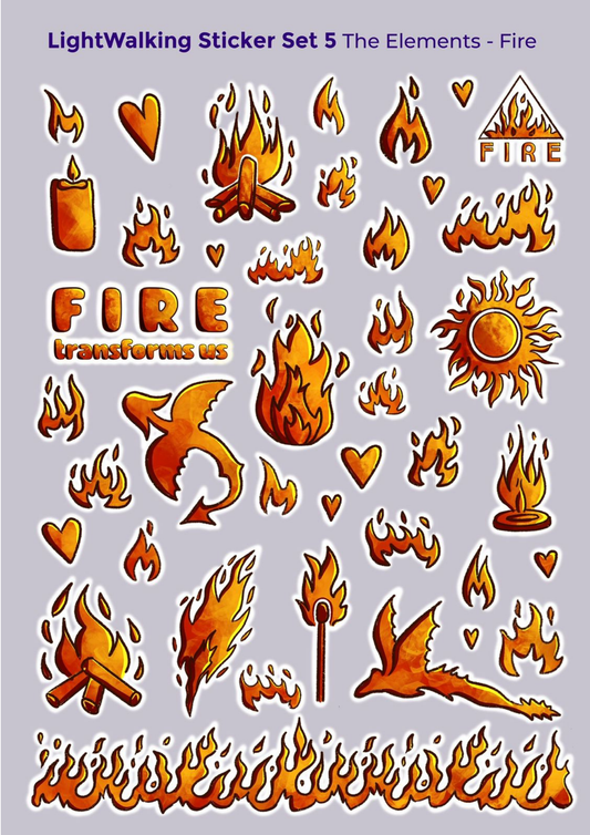 PRE-ORDER ~ Fire Element A4 Sticker Sheet #5