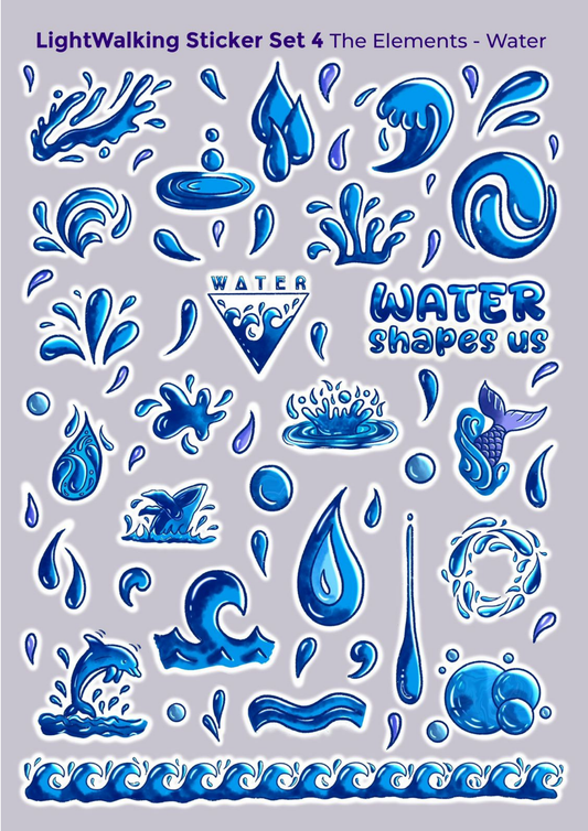PRE-ORDER ~ Water element A4 Sticker Sheet #4