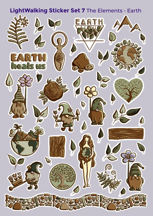 PRE-ORDER ~ Earth Element A4 Sticker Sheet #7